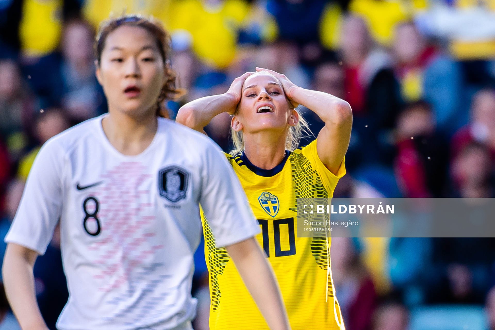 Sofia Jakobsson of Sweden reacts