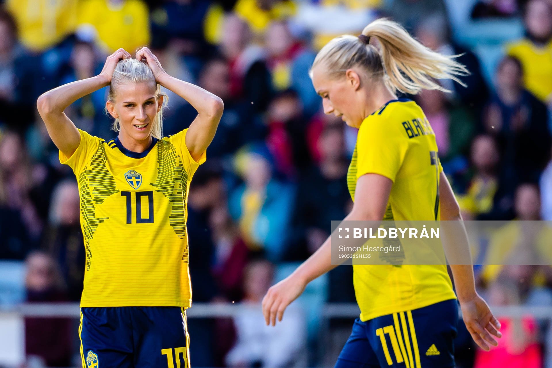 Sofia Jakobsson and Sofia Jakobsson of Sweden looks dejected
