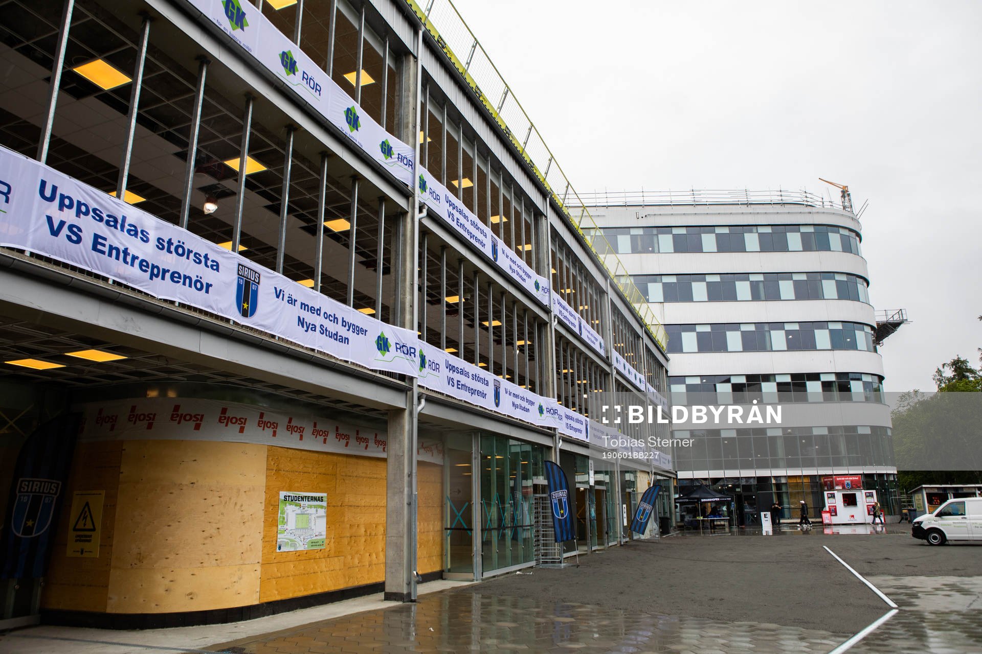 Exteriör vy av Studenternas innan fotbollsmatchen i