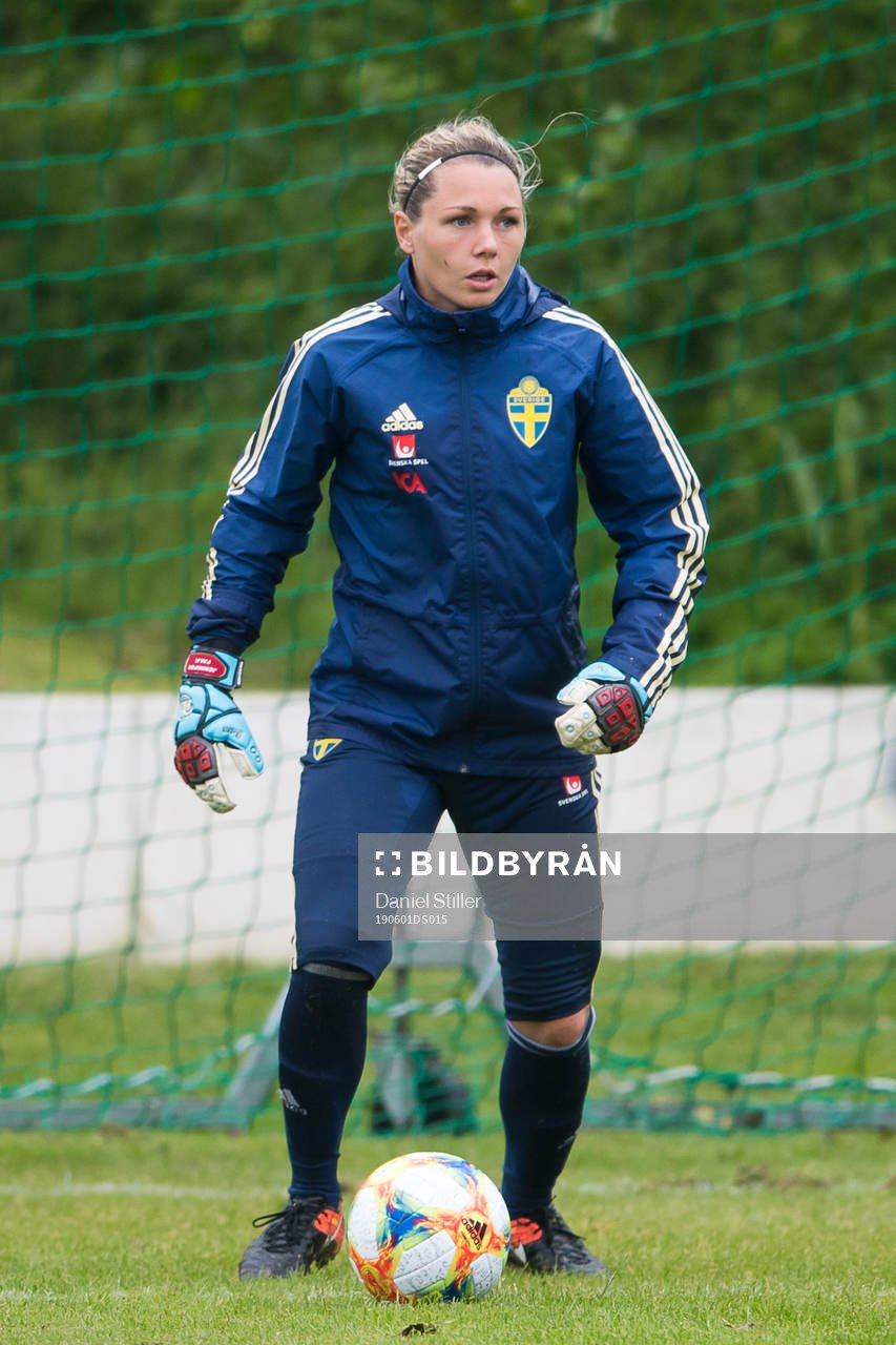 Goalkeeper Jennifer Falk of Swedish women national football