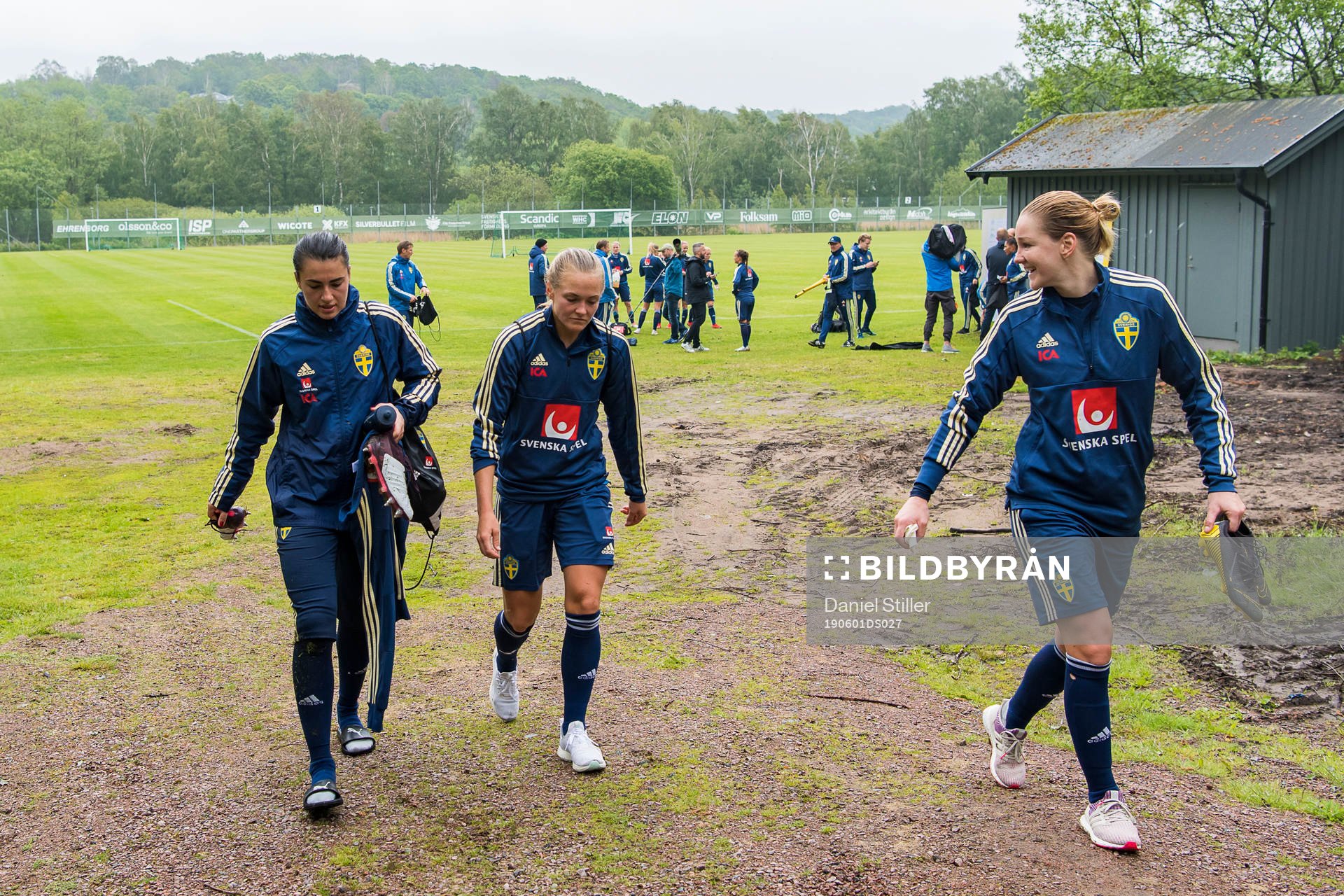 Goalkeeper Zecira Musovic, Magdalena Eriksson and Mia