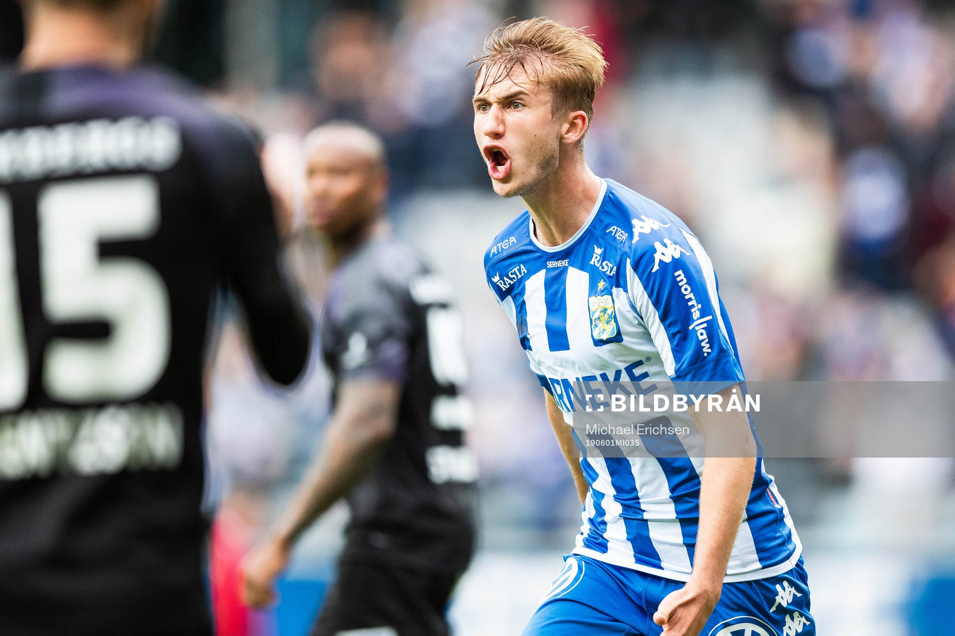 IFK Göteborgs Benjamin Nygren reagerar