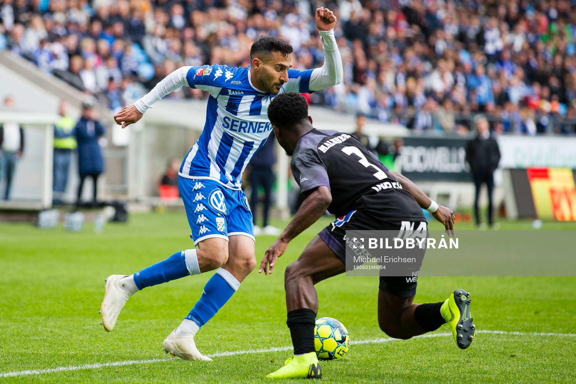IFK Göteborgs Sargon Abraham mot Örebros Kevin Wright