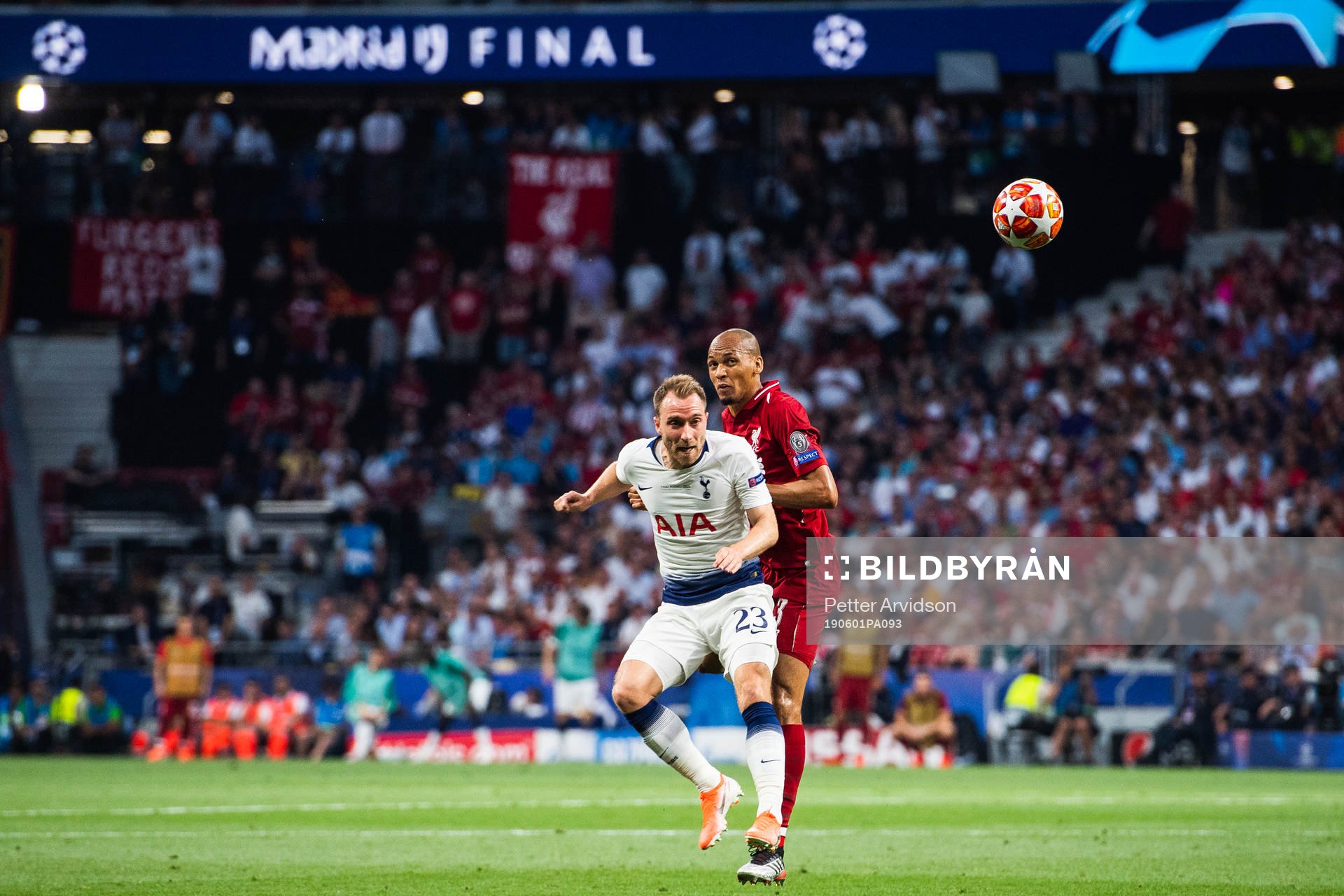 Christian Eriksen of Tottenham and Fabinho