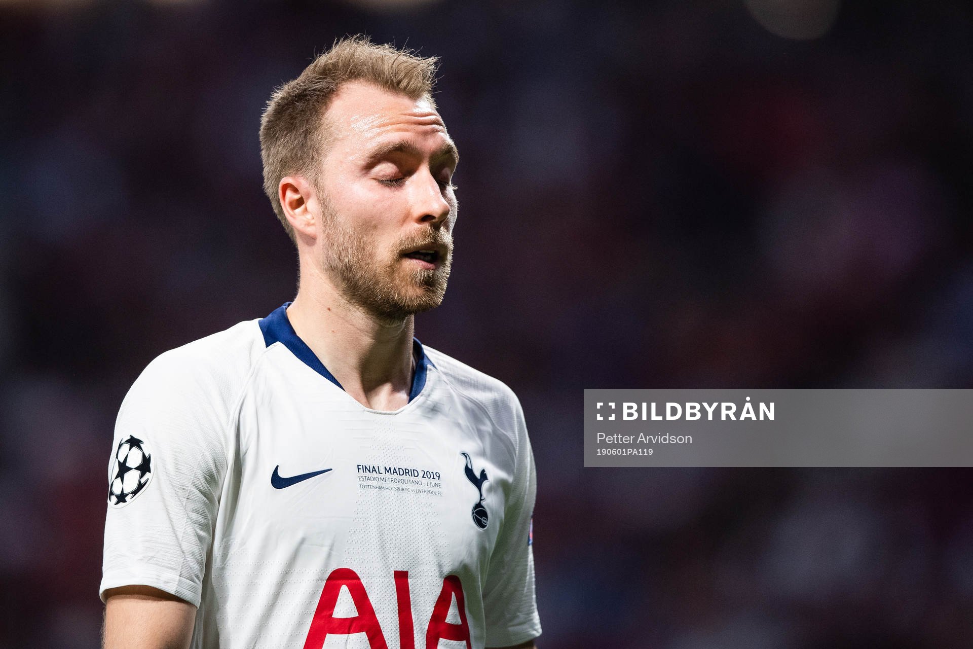 Christian Eriksen of Tottenham looks dejected