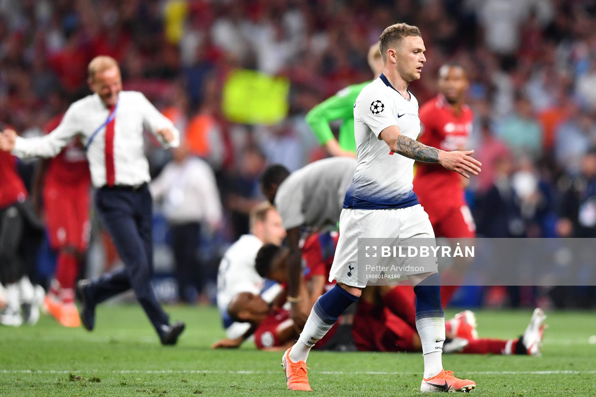 Kieran Trippier of Tottenham looks dejected