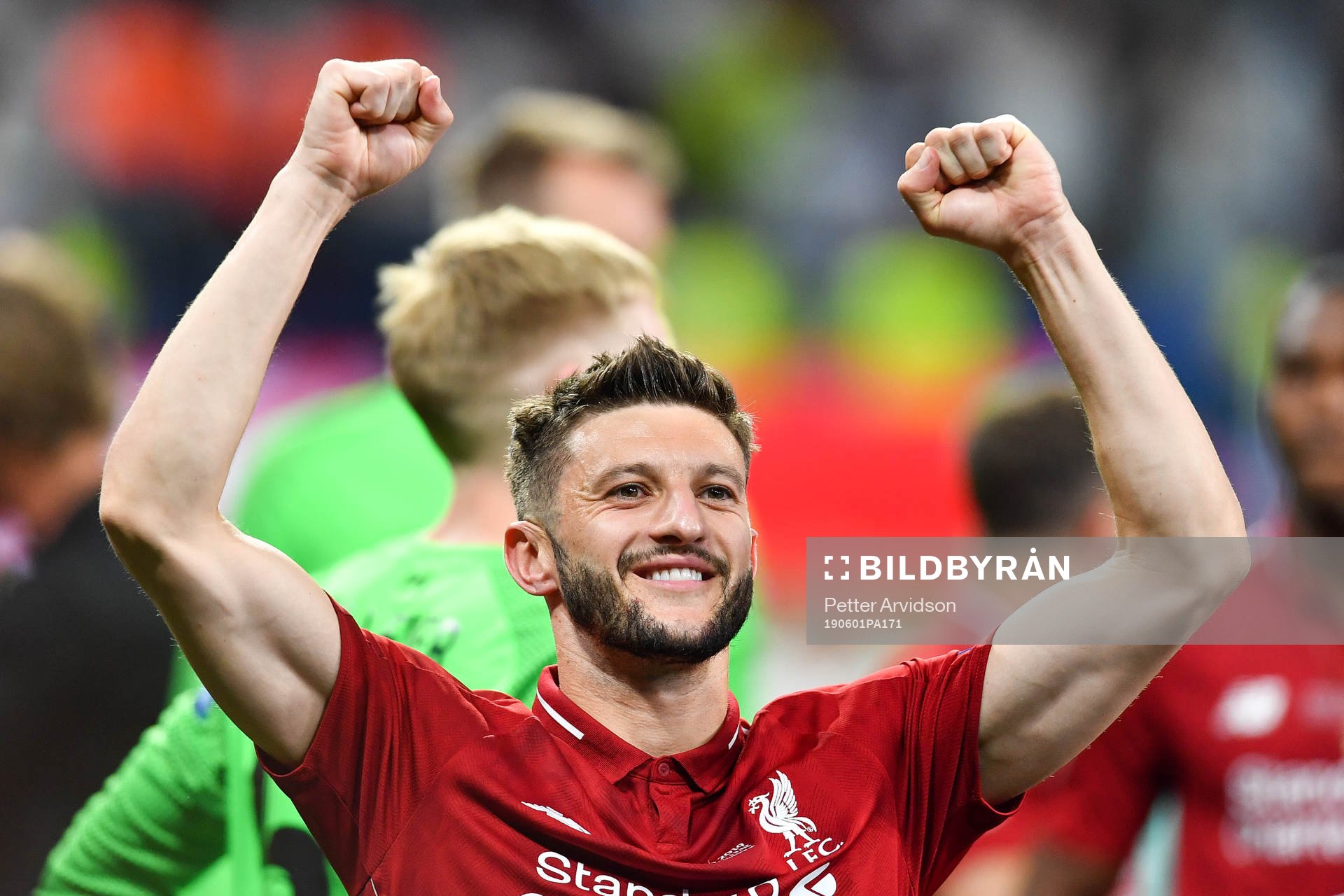 Adam Lallana of Liverpool celebrates