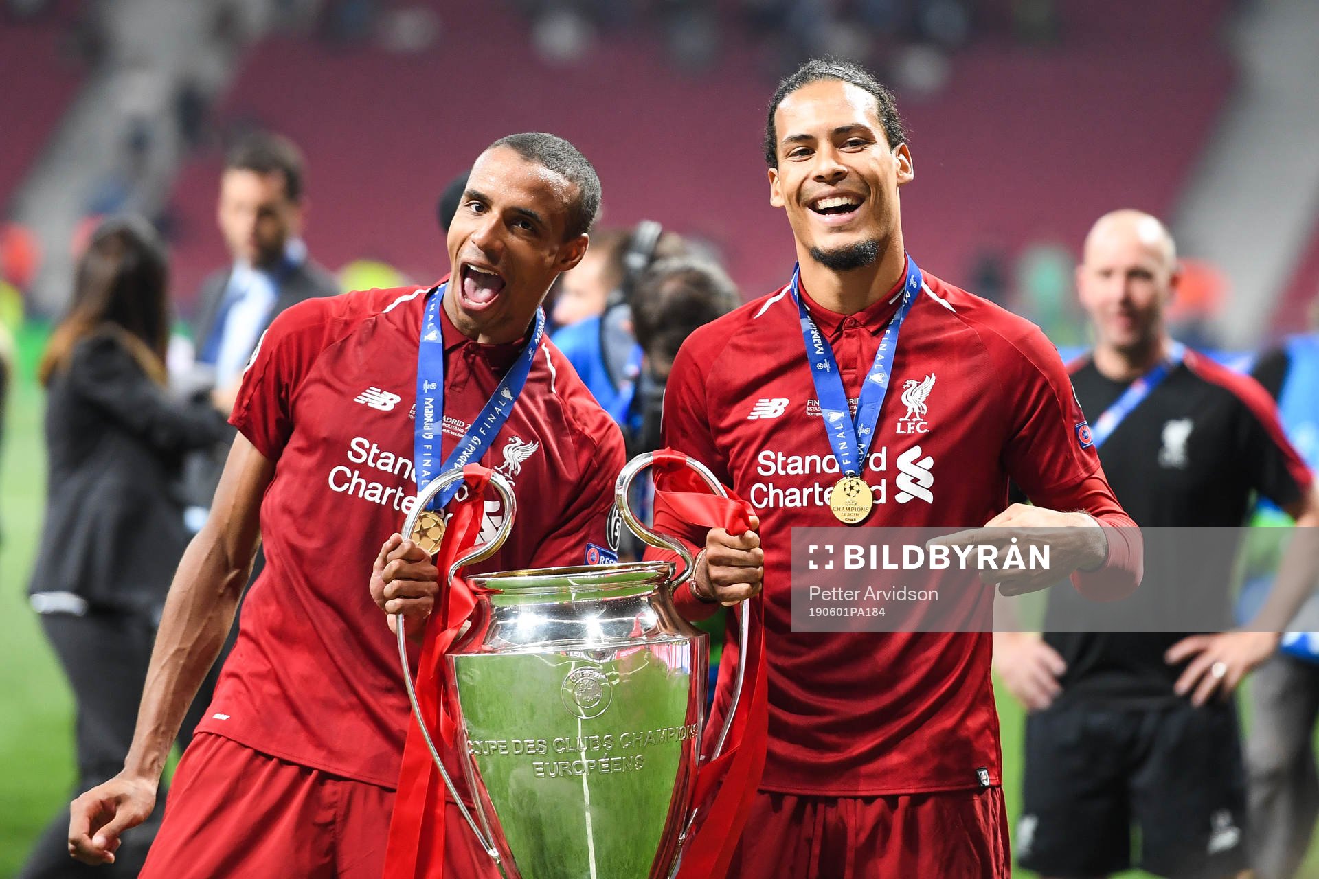 Fabinho and Virgil van Dijk of Liverpool celebrate with the