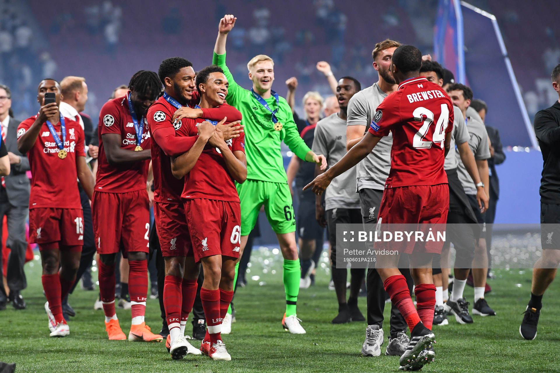 Trent Alexander Arnold of Liverpool celebrates with the