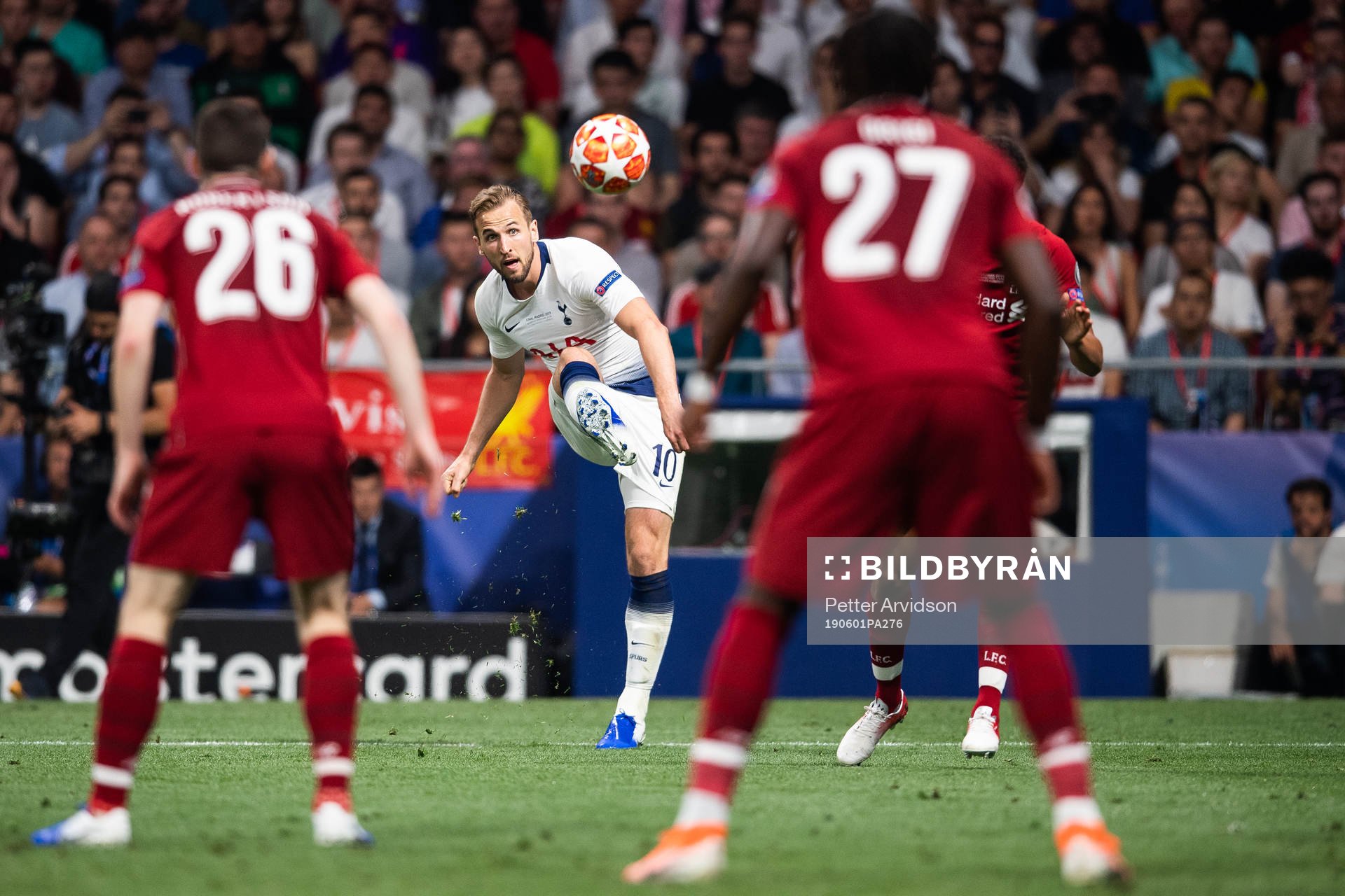 Harry Kane of Tottenham during the UEFA Champions League final between Tottenham and Liverpool on June 1, 2019 in Madrid.