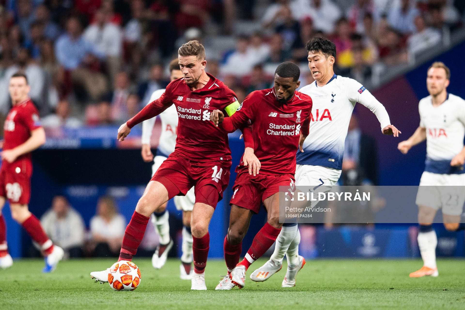 Jordan Henderson and Georginio Wijnaldum of Liverpool
