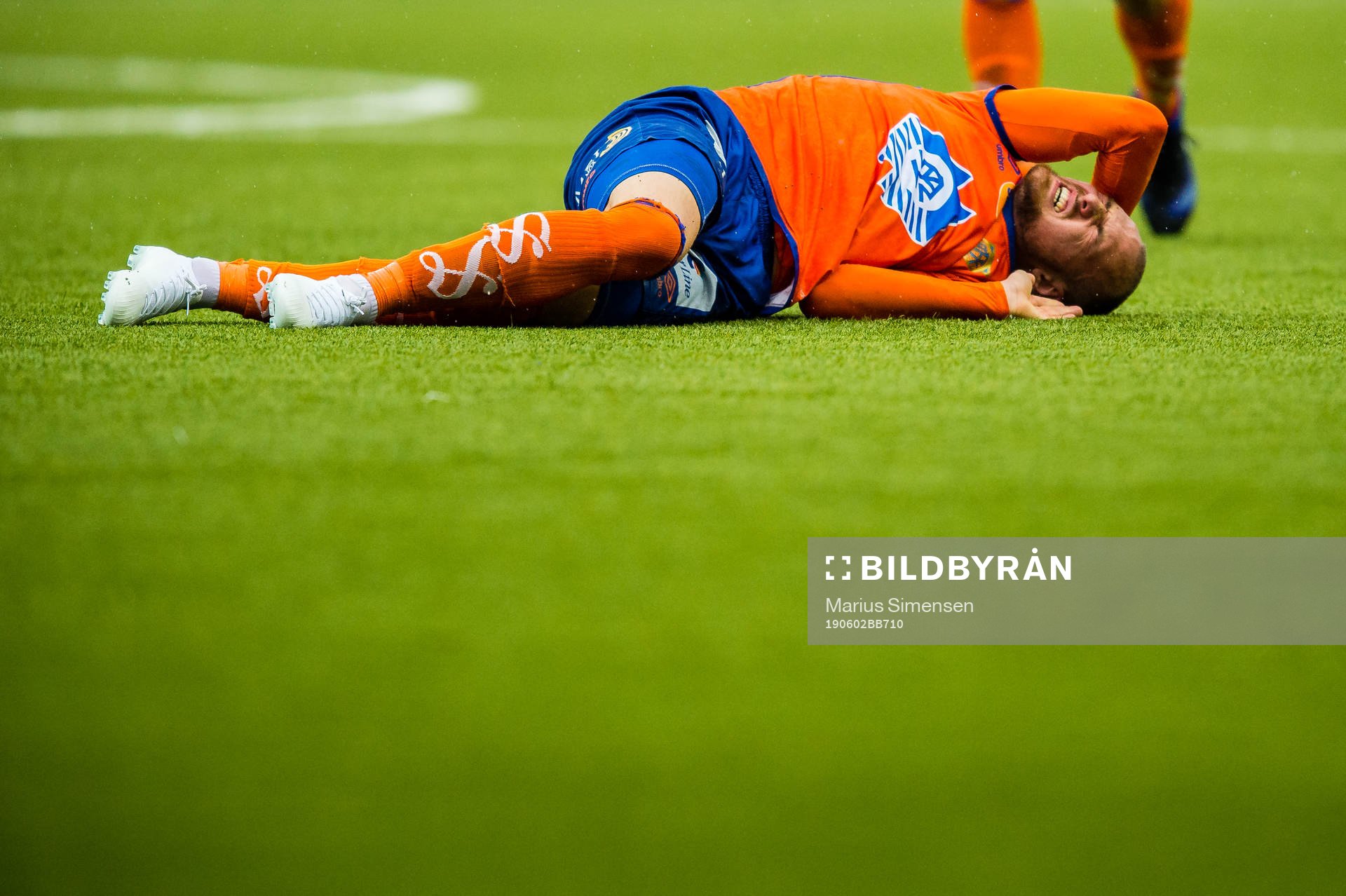 Aron Elis Thrandarson of Aalesund in pain