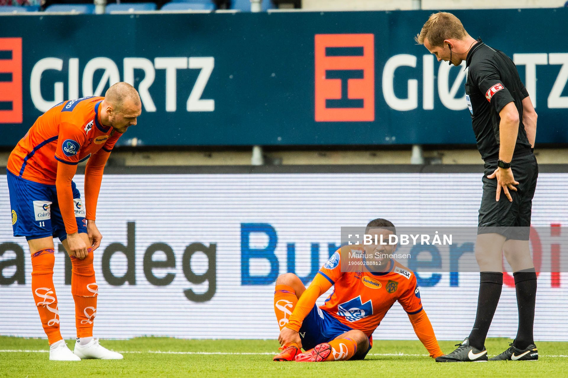 Jernade Ronnel Meade of Aalesund in pain