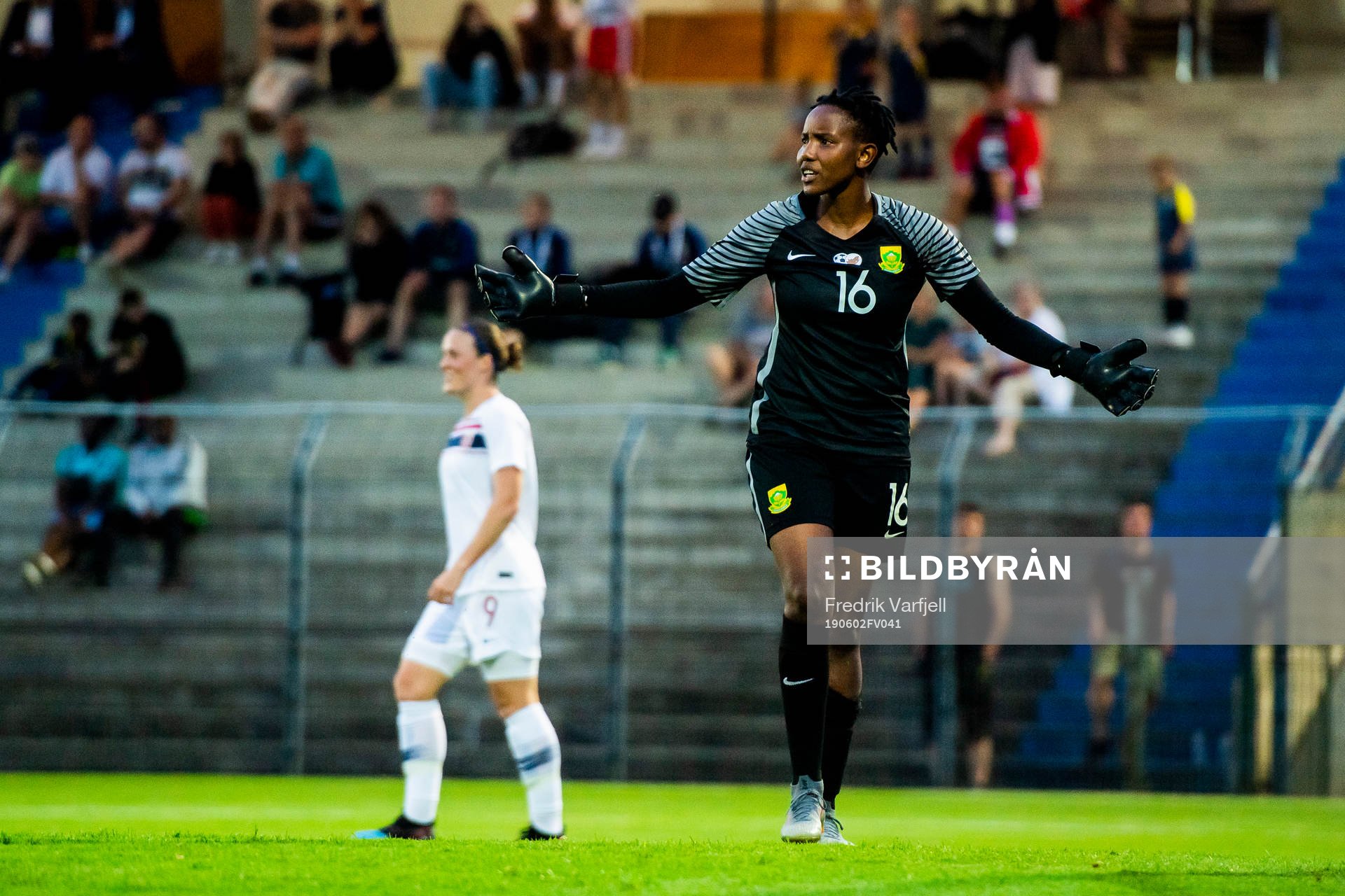 Goalkeeper Andile Dlamini of South Africa looks dejected