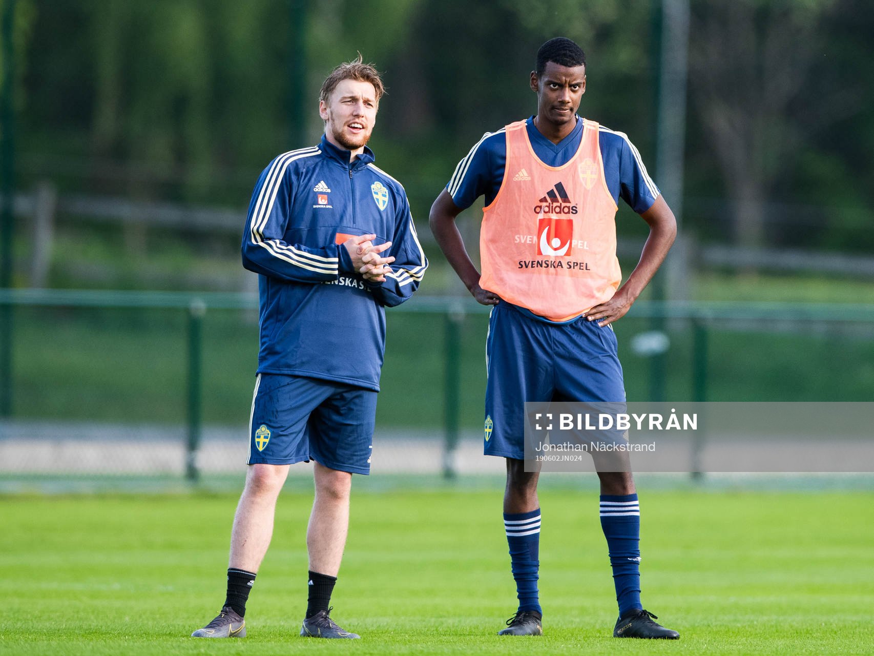 Emil Forsberg and Alexander Isak of the Swedish national
