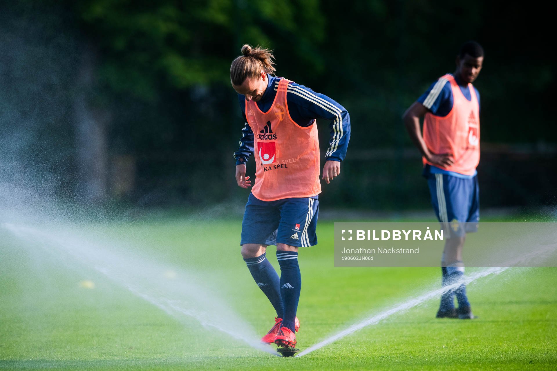 Niklas Hult of the Swedish national football team tries to