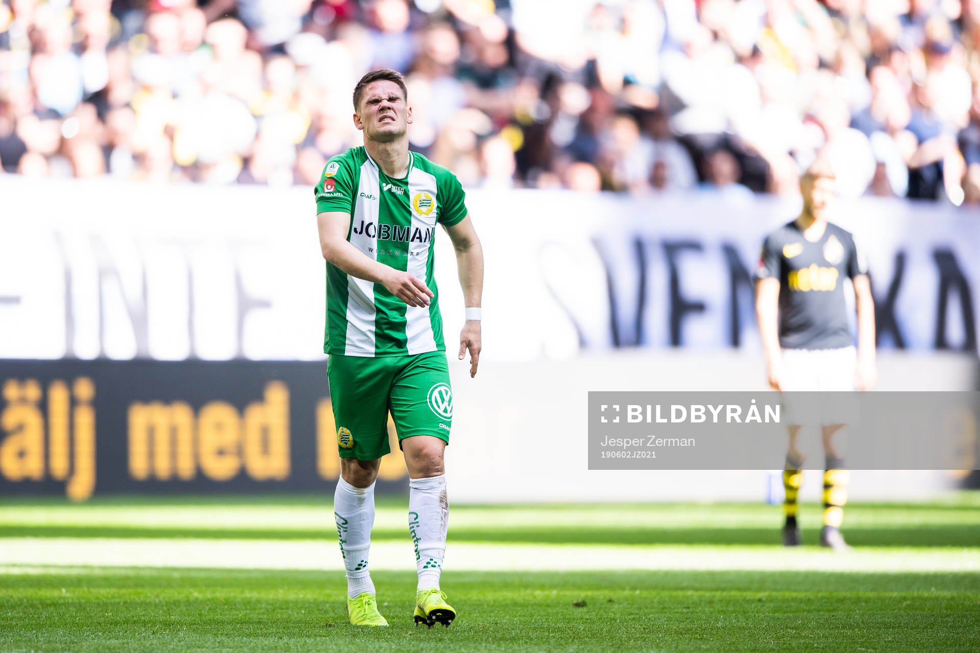 Hammarbys Vidar Örn Kjartansson grimaserar