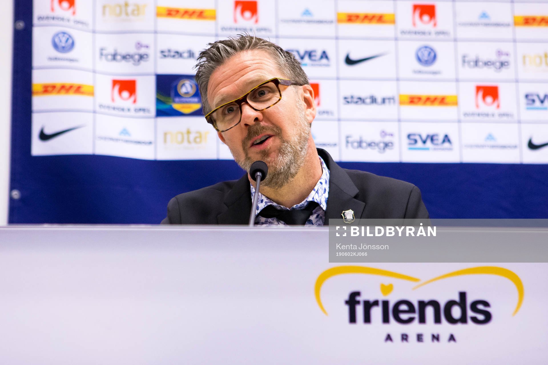 s tränare Rikard Norling på presskonferensen