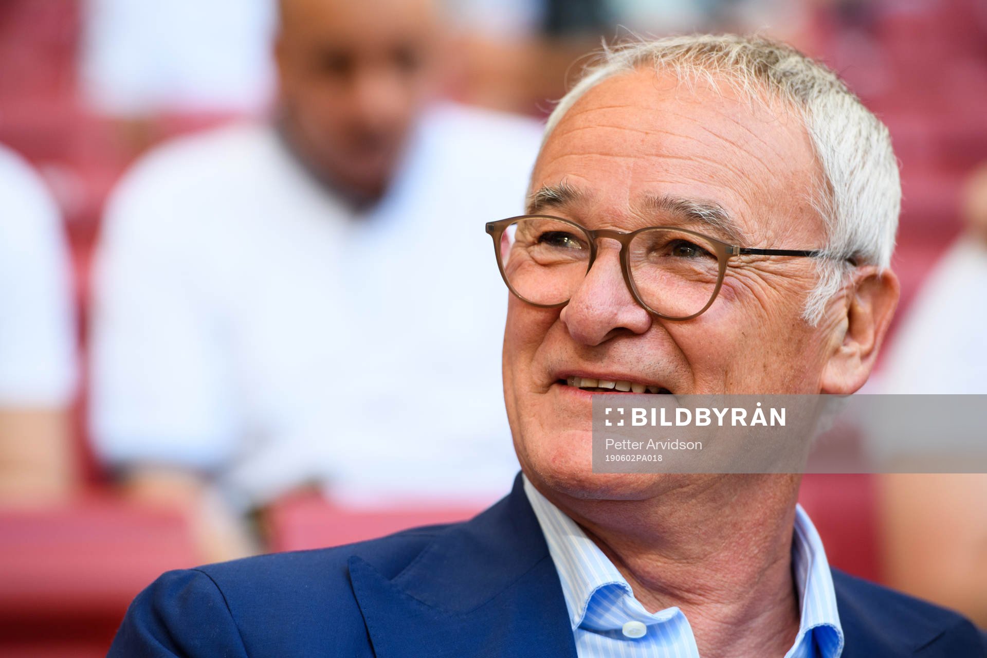 Claudio Ranieri in the stands prior to the UEFA Champions