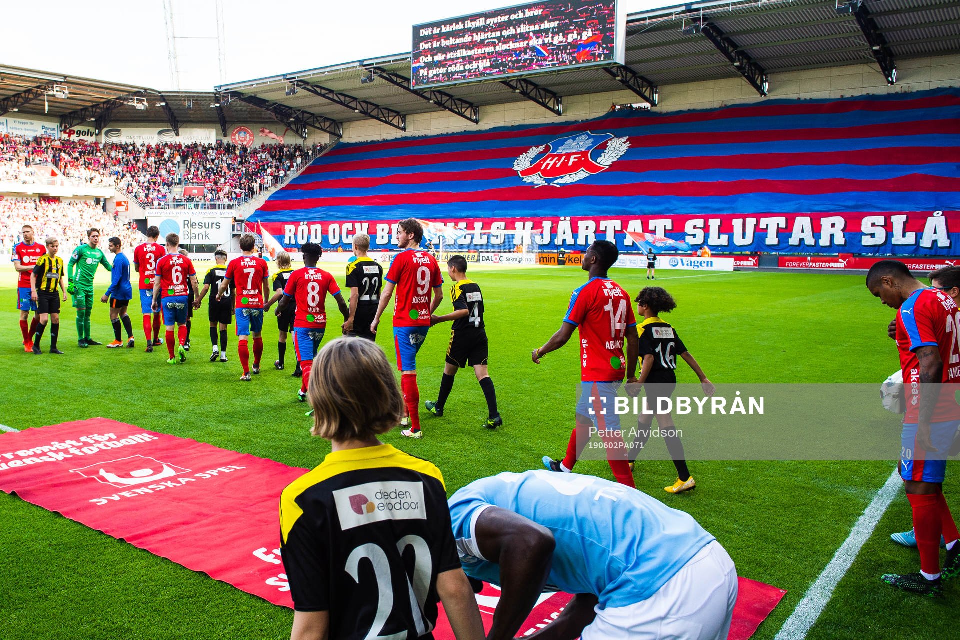 2 Helsingborgs supportrar med ett tifo