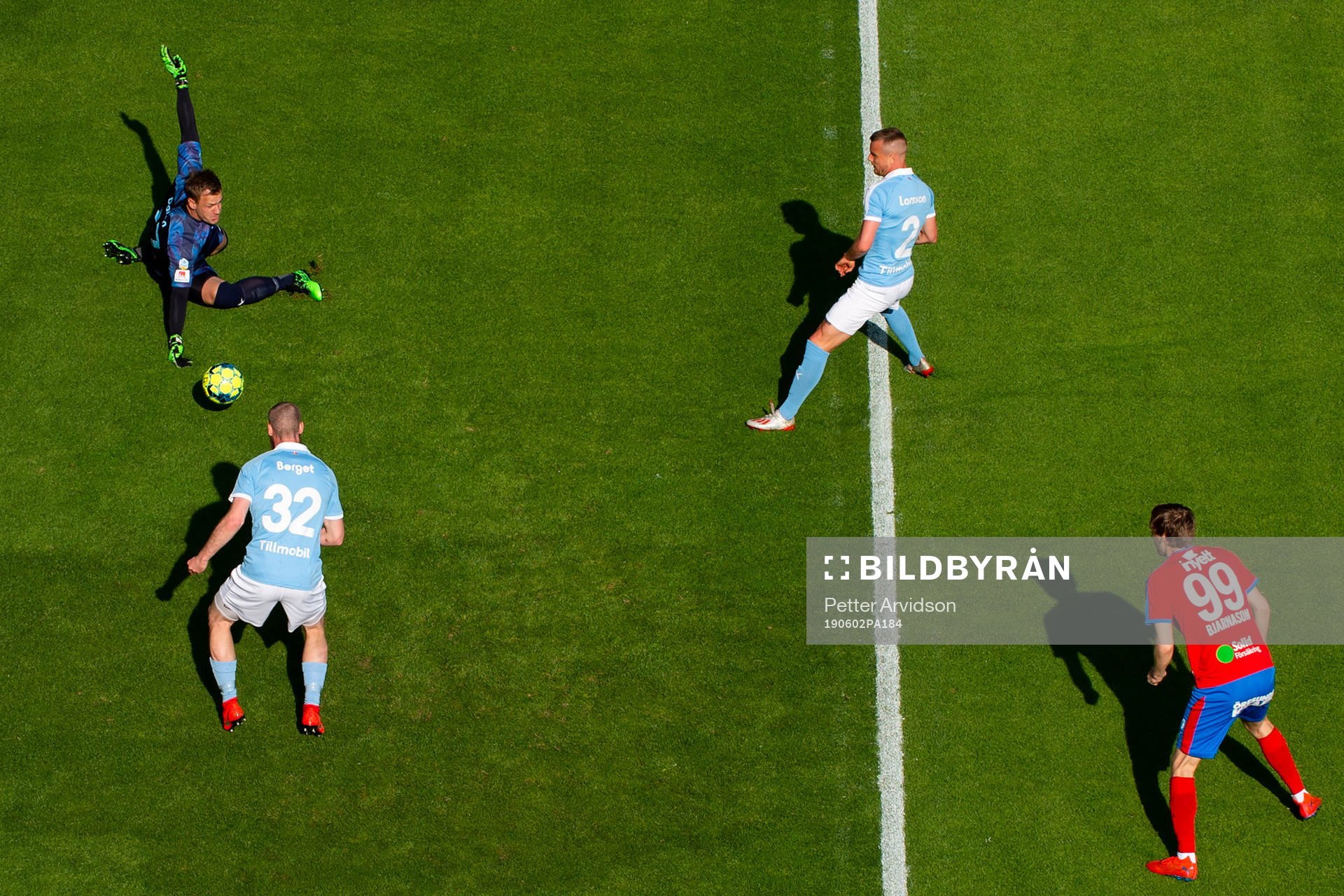 Malmö FFs målvakt Johan Dahlin, Jo Inge Berget och Eric