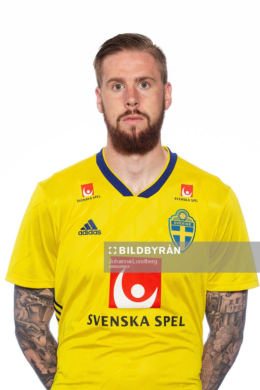 Pontus Jansson of the Swedish national football team poses