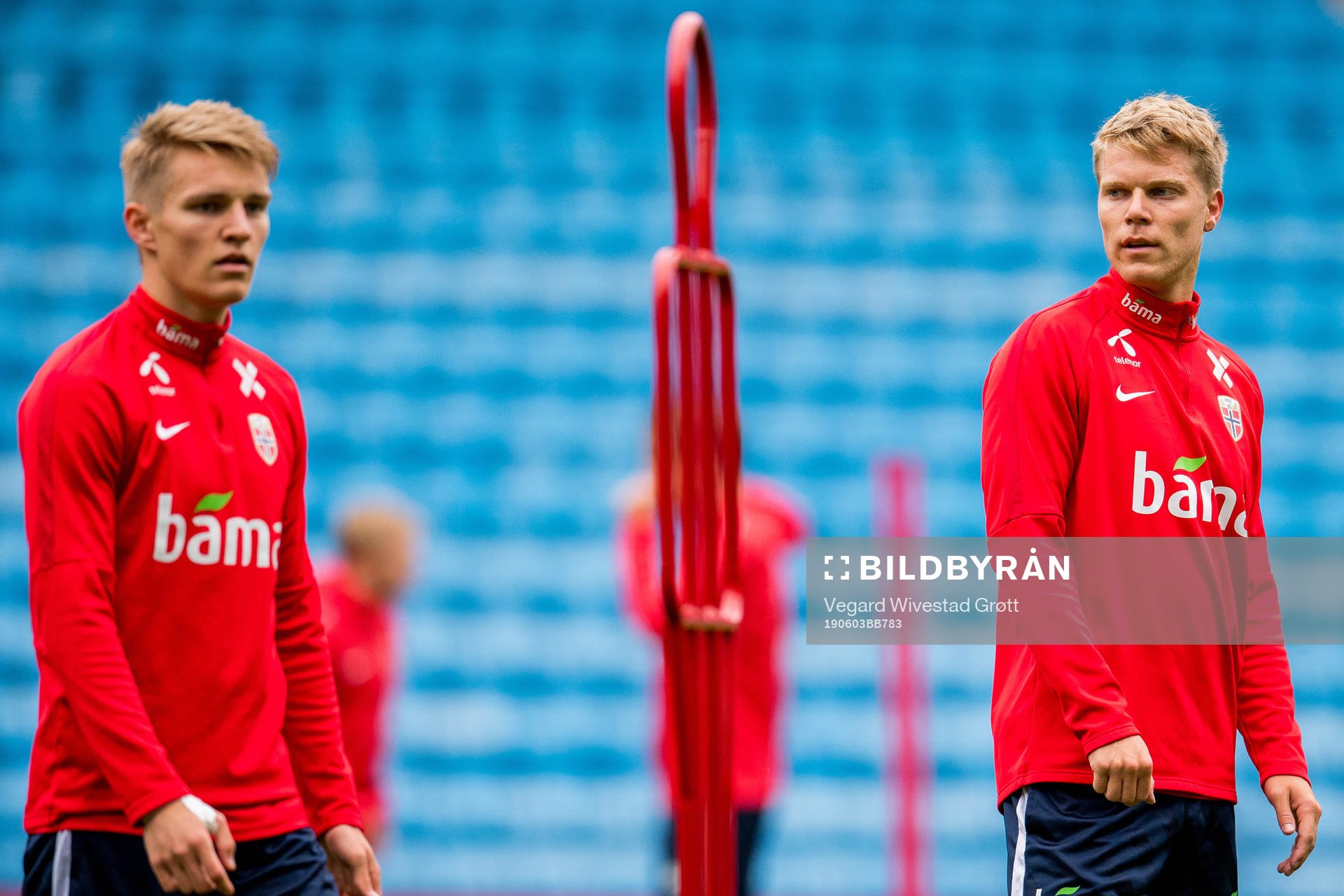 Martin Ødegaard and Sigurd Rosted of Norway