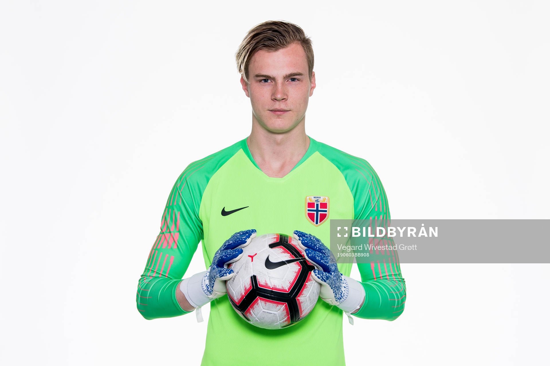 Goalkeeper Kristoffer Klaesson of Norway poses for a