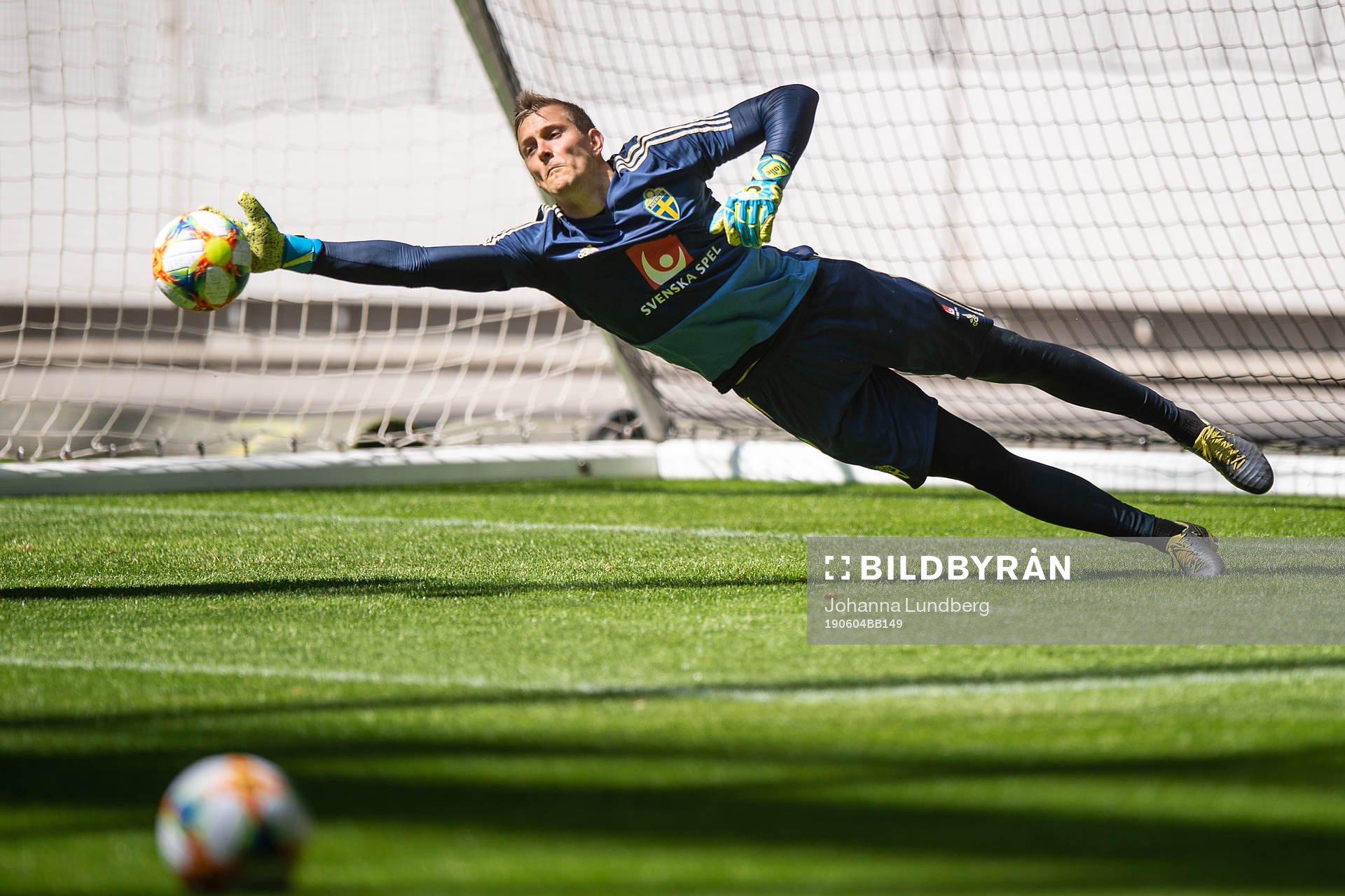 Goalkeeper Karl-Johan Johnsson of the Swedish national
