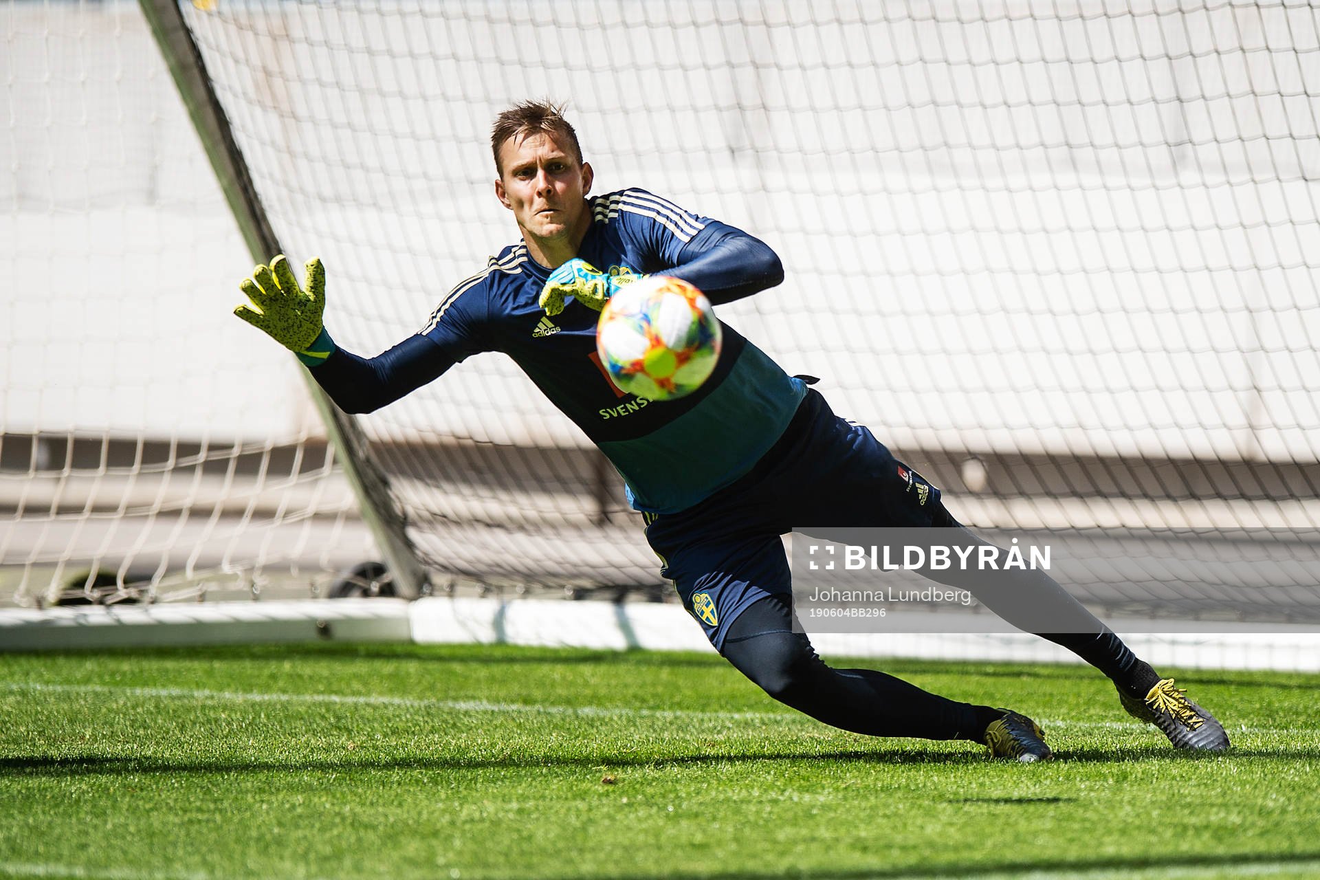 Goalkeeper Karl-Johan Johnsson of the Swedish national