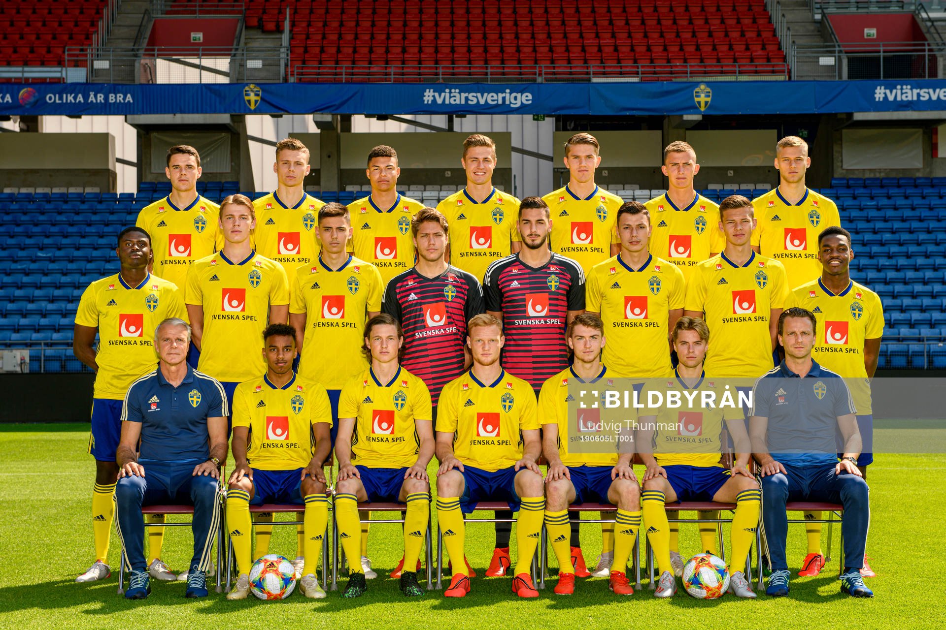 Players and coaching staff of the Swedish Under-21 national