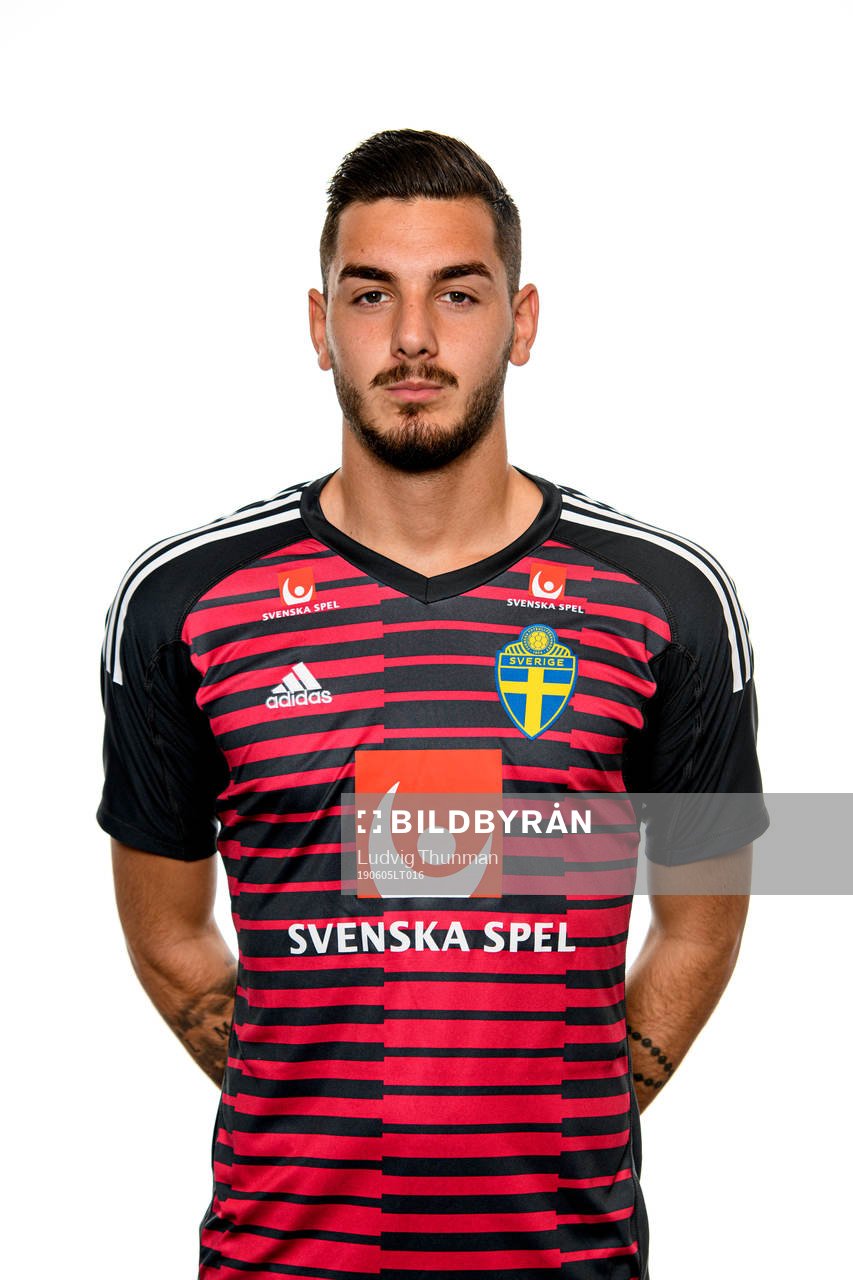 Goalkeeper Marko Johansson of the Swedish Under-21 national
