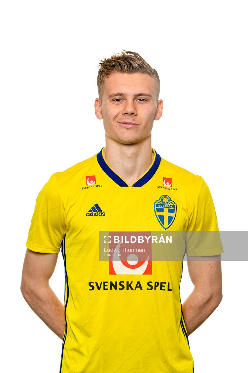 Jake Larsson of the Swedish Under-21 national football team