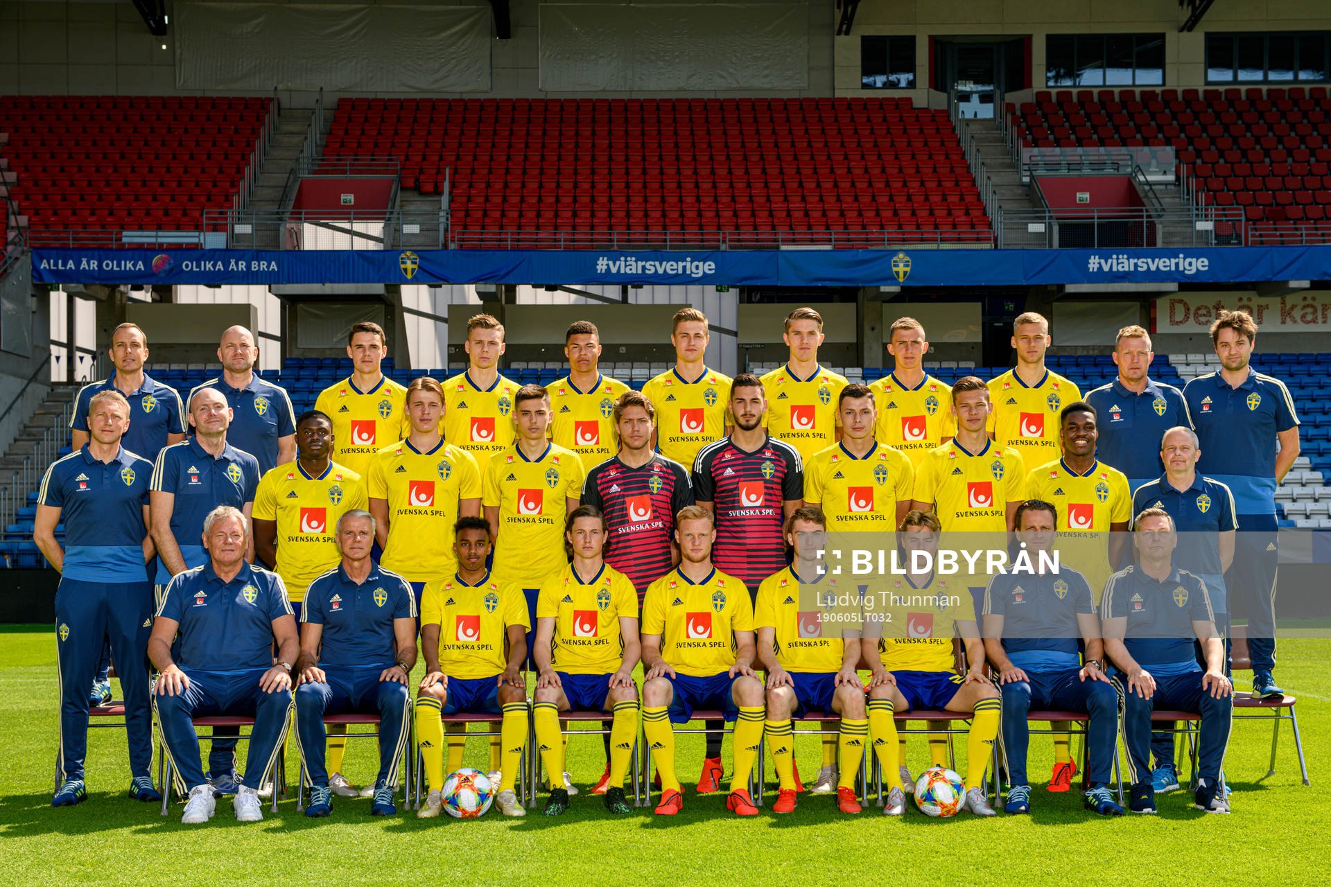 Players and coaching staff of the Swedish Under-21 national