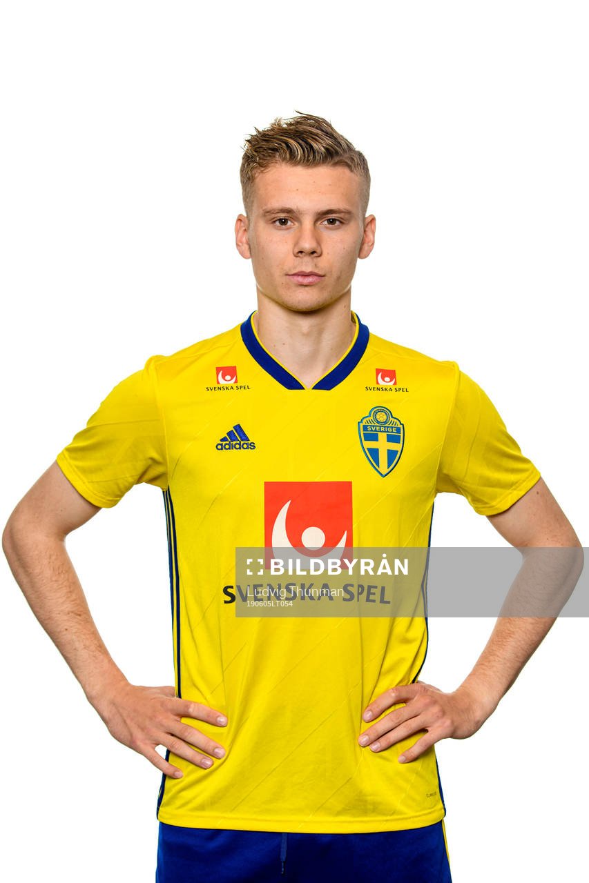 Jake Larsson of the Swedish Under-21 national football team