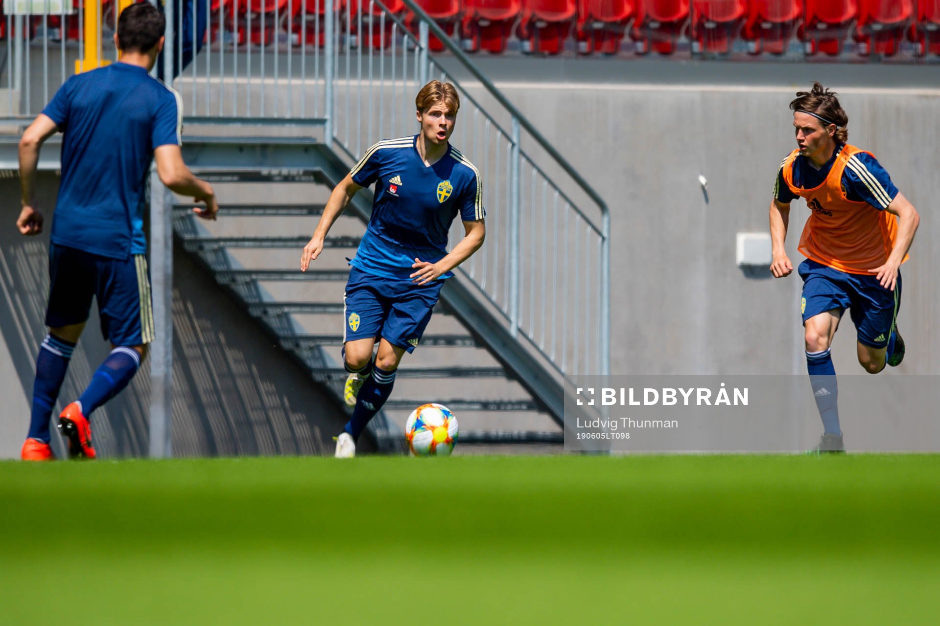 Emil Hansson during a practice with the Swedish Under-21 national football team on June 5, 2019 in Helsingborg.