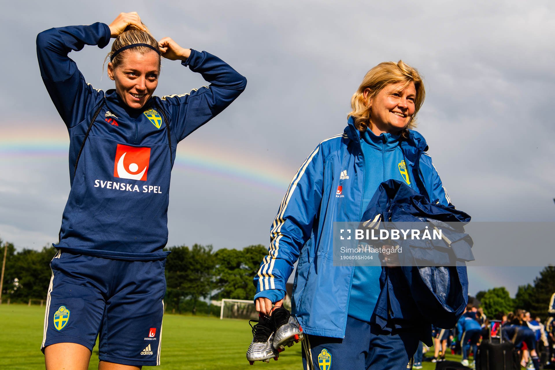 Linda Sembrant and press officer Rebecca Hedin of Swedish