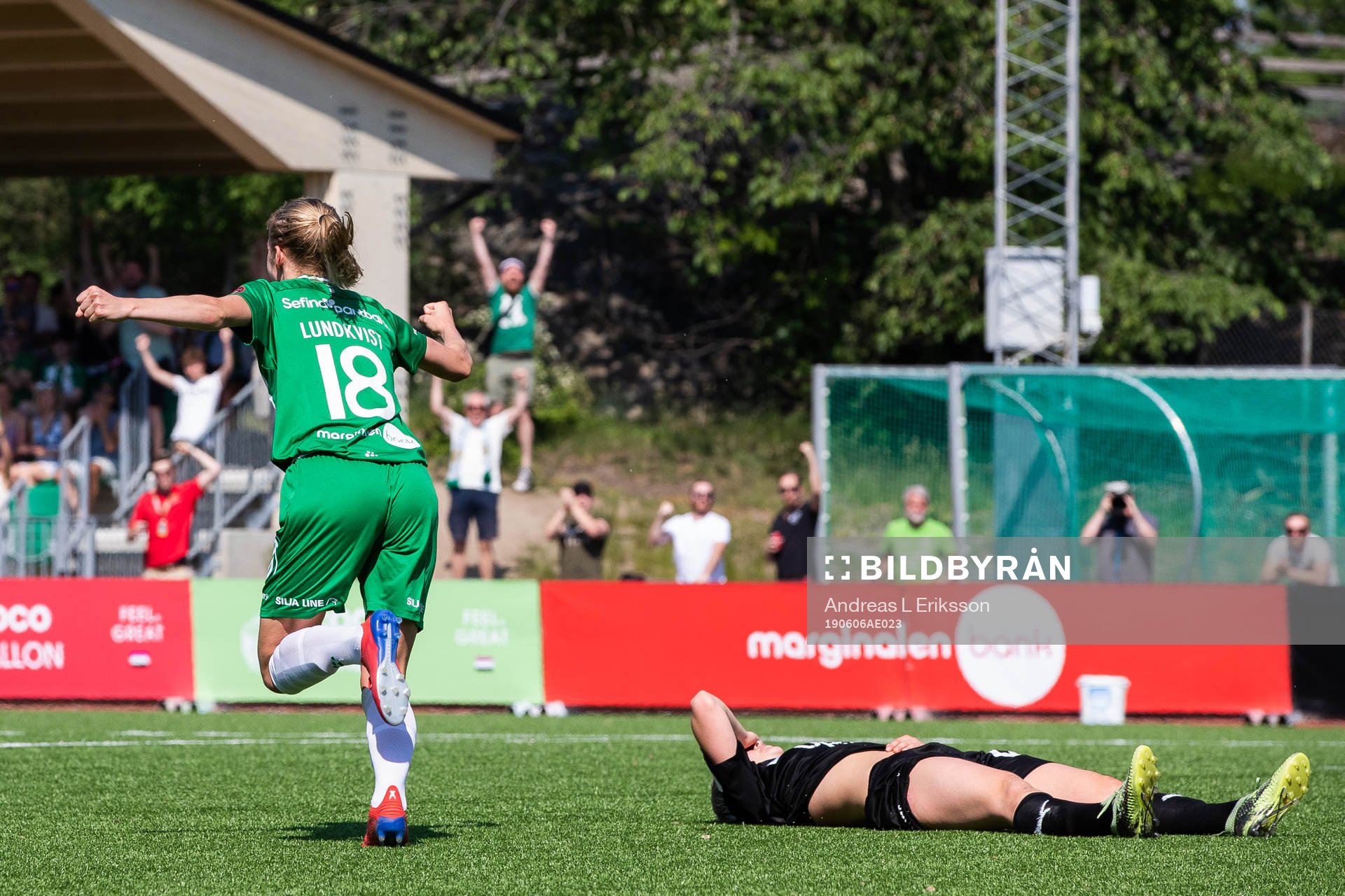Hammarbys Hanna Lundkvist jublar