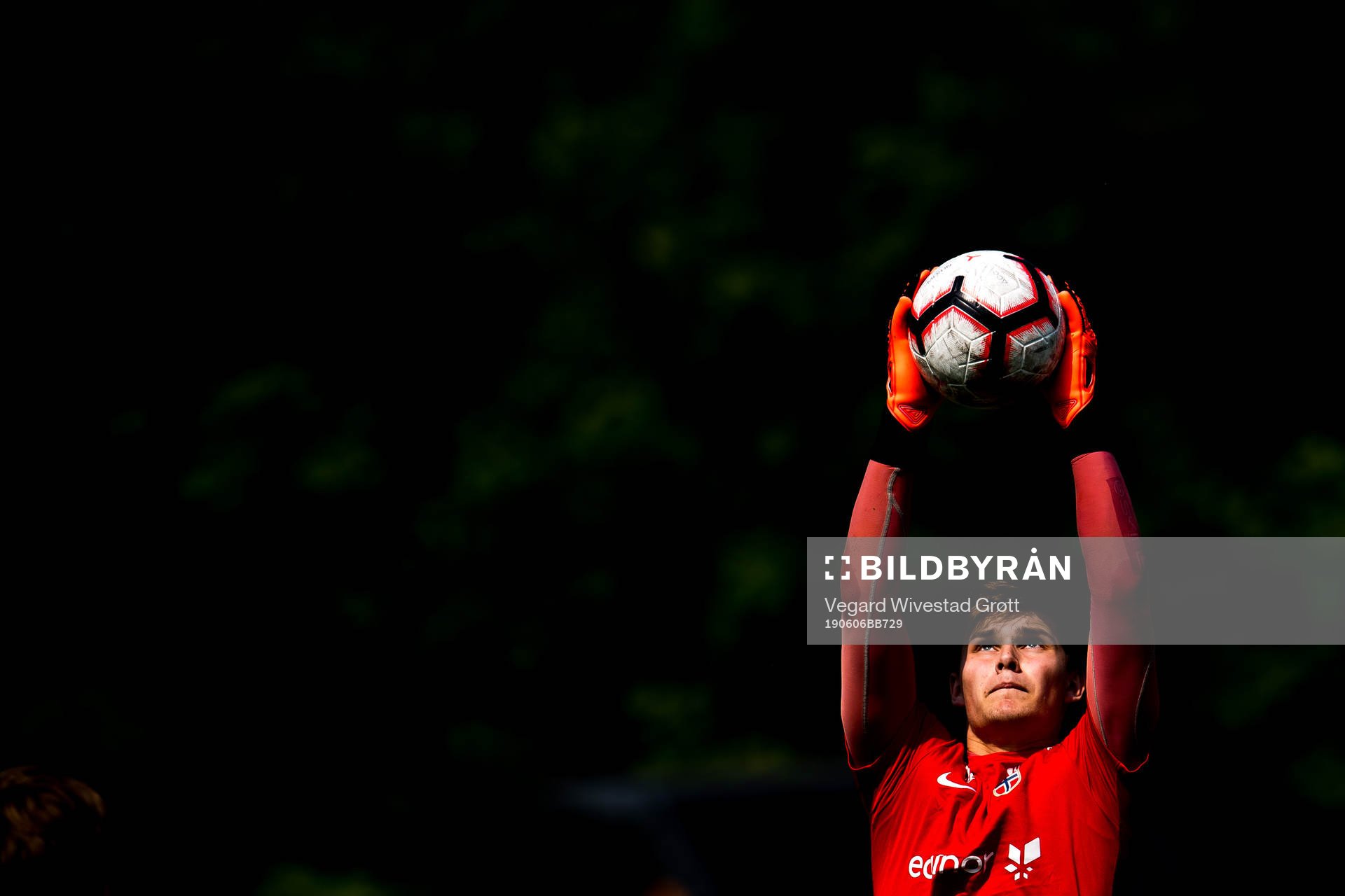 Goalkeeper Mads Hedenstad Christiansen of Norway