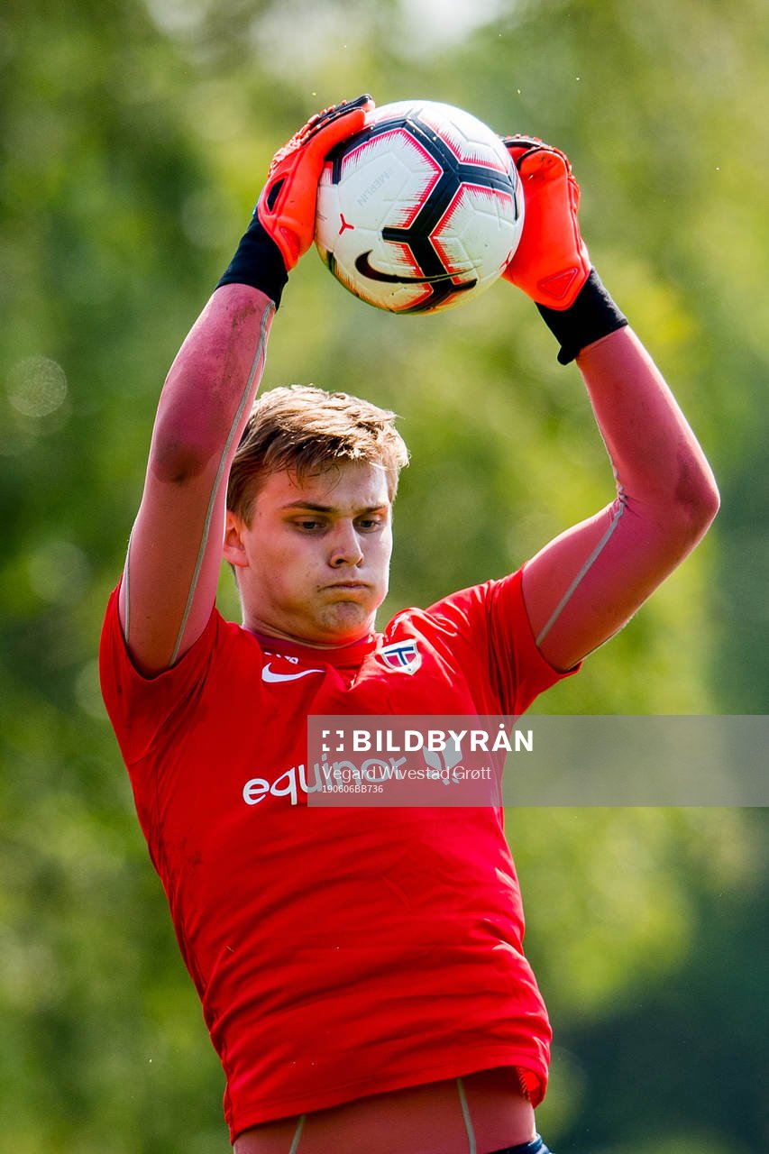 Goalkeeper Mads Hedenstad Christiansen of Norway