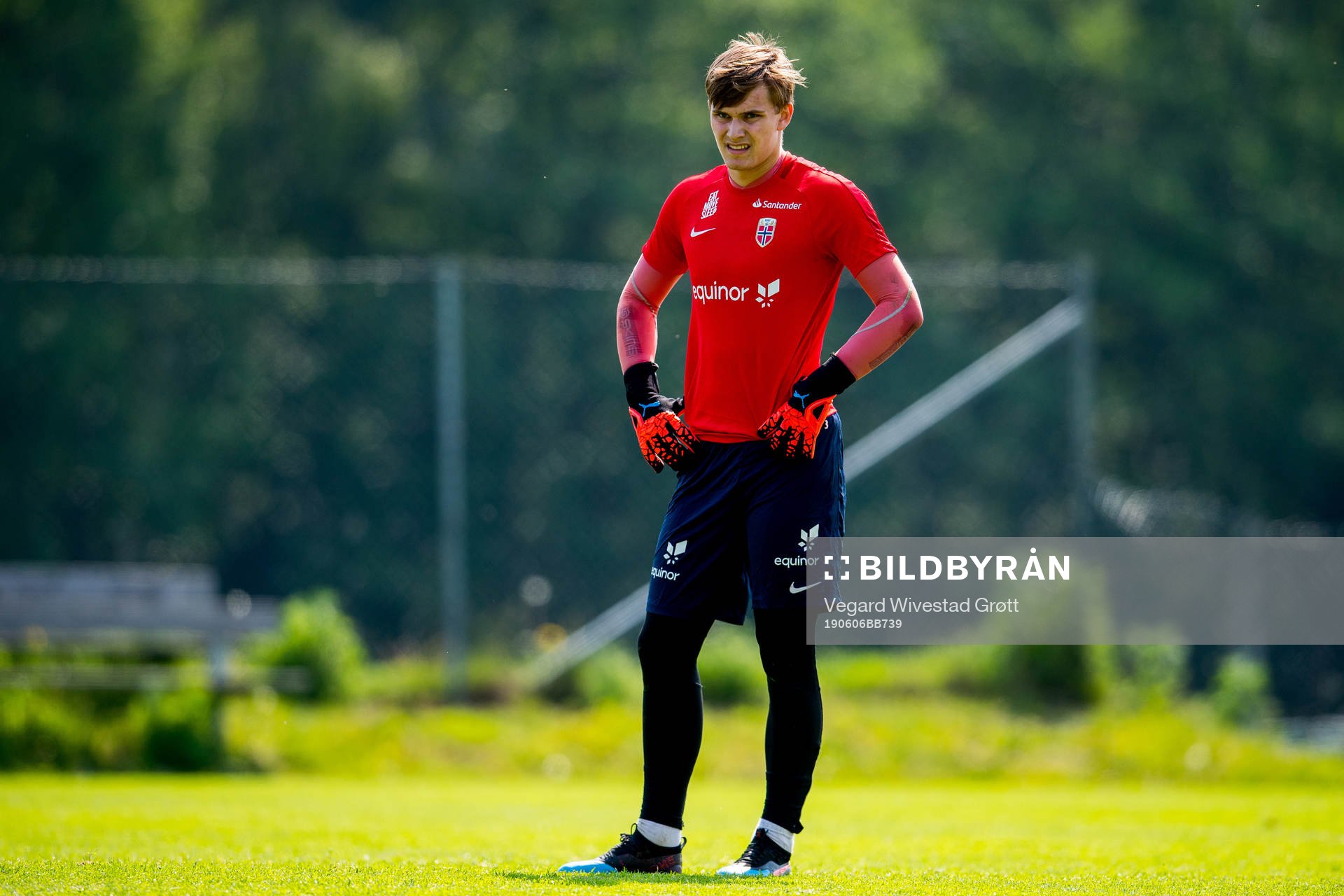 Goalkeeper Mads Hedenstad Christiansen of Norway