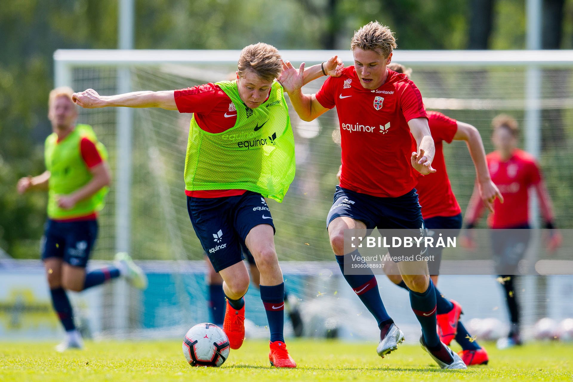 Jakob Maslø Dunsby and Sebastian Jarl of Norway during a training session on June 6, 2019 in Tønsberg.