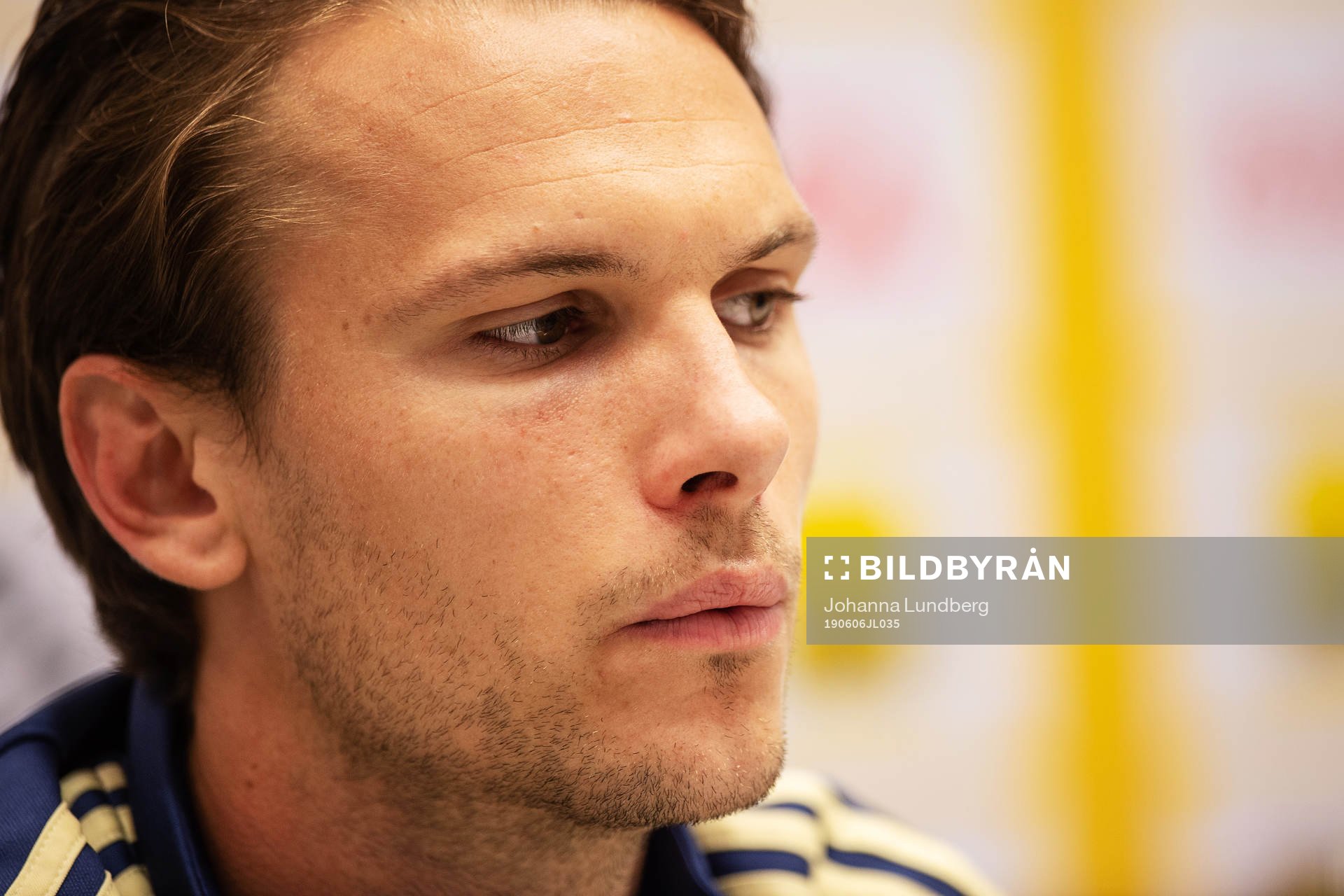 Albin Ekdal of the Swedish national football team attends a