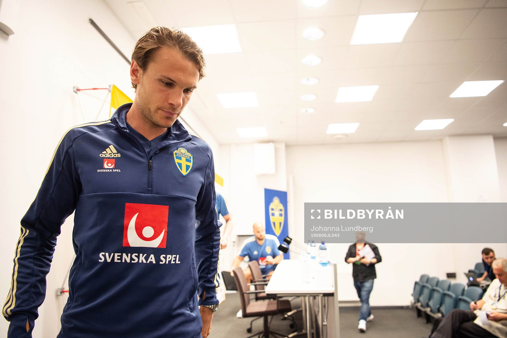 Albin Ekdal of the Swedish national football team attends a