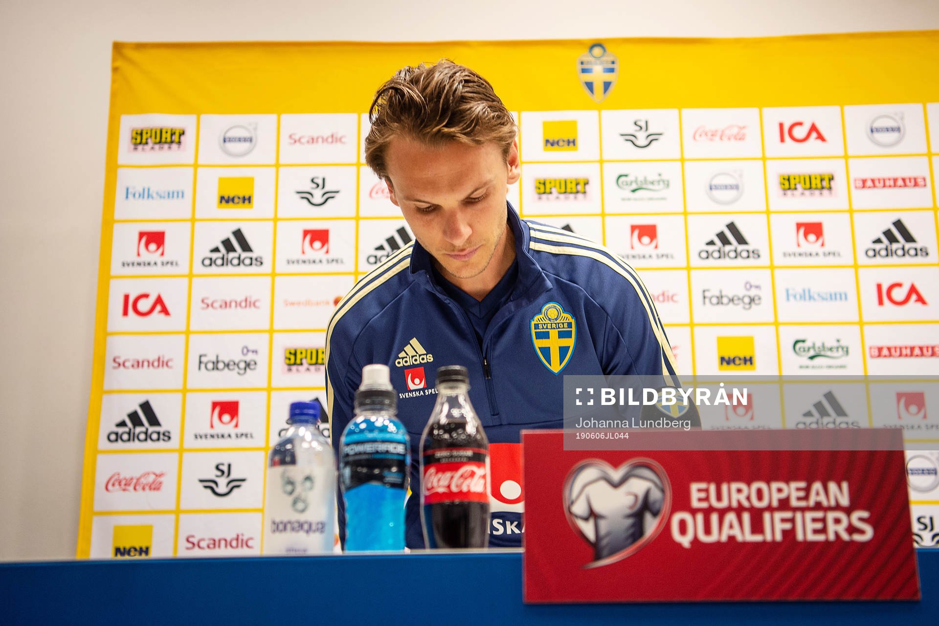 Albin Ekdal of the Swedish national football team attends a