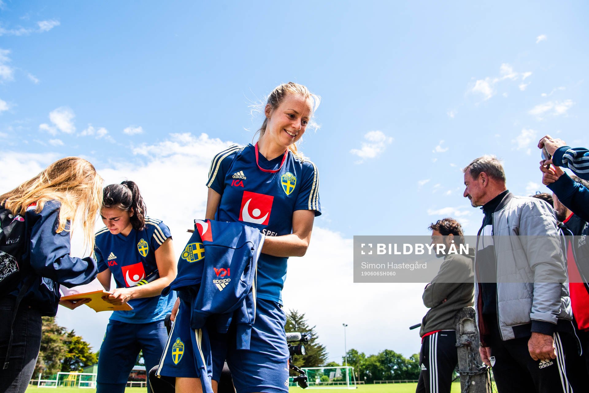 Goalkeeper Zecira Musovic and Amanda Ilestedt  of Swedish