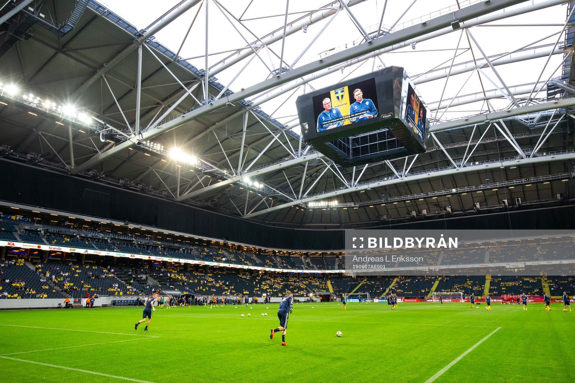A general view over Friends Arena ahead of the UEFA Euro Qualifier football match between Sweden and Malta on June 7, 2019 in Stockholm.