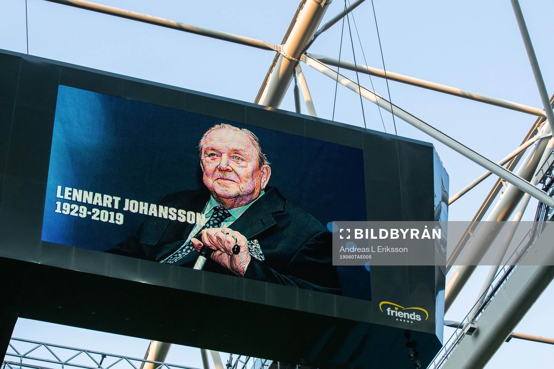 A picture of former UEFA President Lennart Johansson is