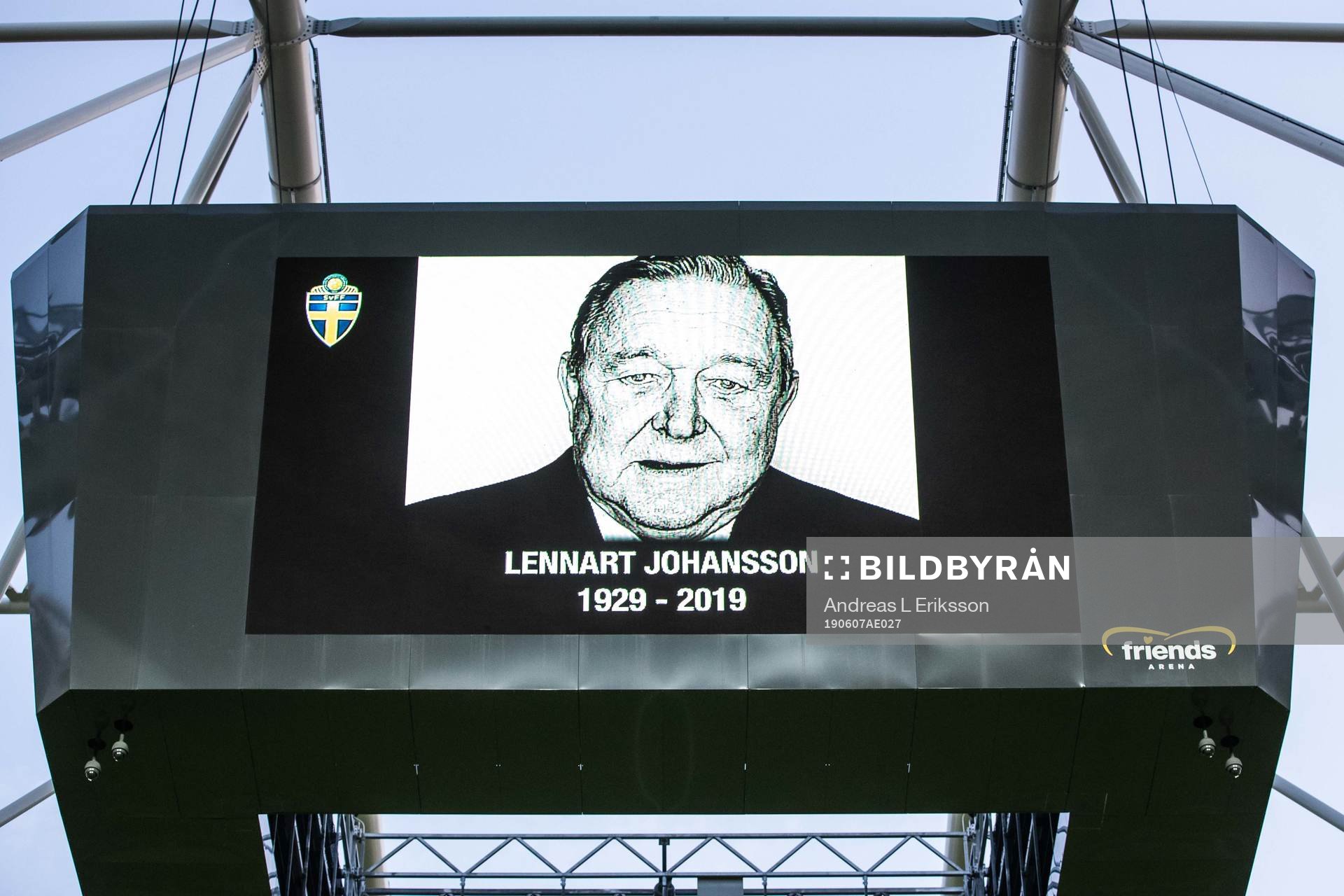 A picture of former UEFA President Lennart Johansson is