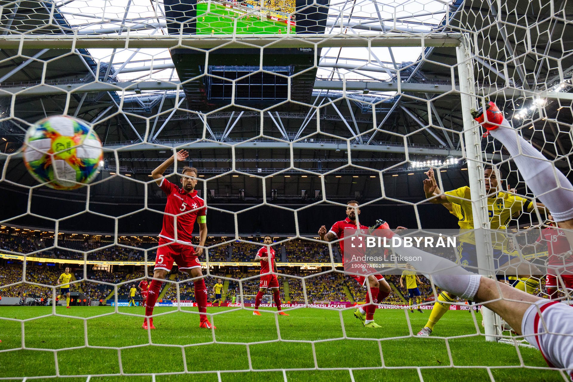 Robin Quaison of Sweden scores 1-0